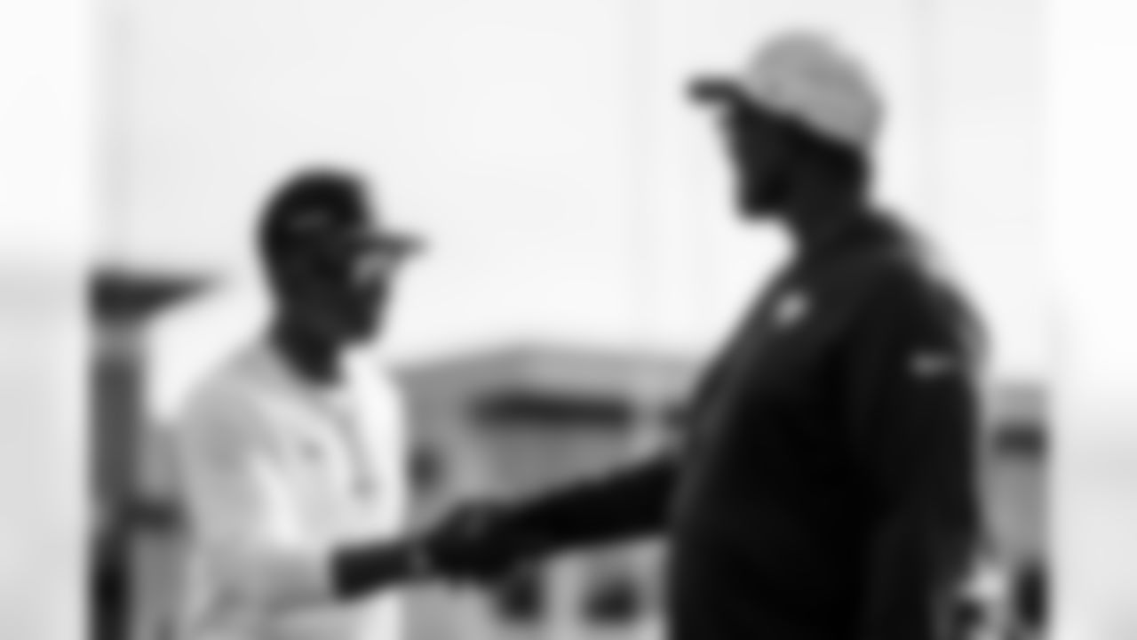 TAMPA, FL - July 23, 2025 - University of Colorado - Boulder Head Coach Deion Sanders and Head Coach Todd Bowles of the Tampa Bay Buccaneers during 2025 Training Camp at AdventHealth Training Center. Photo By Tori Richman/Tampa Bay Buccaneers