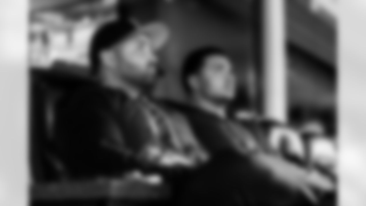 INDIANAPOLIS, IN - February 27, 2026 - College Scout Cesar Rivera during Workouts at the 2026 NFL Combine at Lucas Oil Stadium. Photo By Tori Richman/Tampa Bay Buccaneers