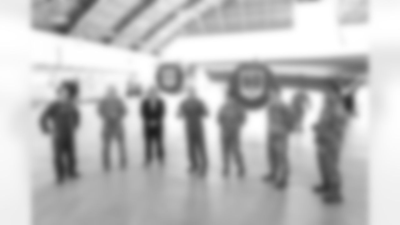 TAMPA, FL - December 02, 2025 - Colonel Edward V. Szczepanik speaks during a visit to MacDill Air Force Base. Photo By Kyle Zedaker/Tampa Bay Buccaneers