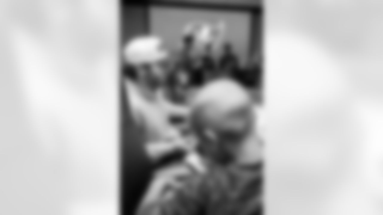 TAMPA, FL - November 19, 2025 - Quarterback Baker Mayfield #6 of the Tampa Bay Buccaneers during a visit with Triumph Together Cancer Warriors. Photo By Kyle Zedaker/Tampa Bay Buccaneers