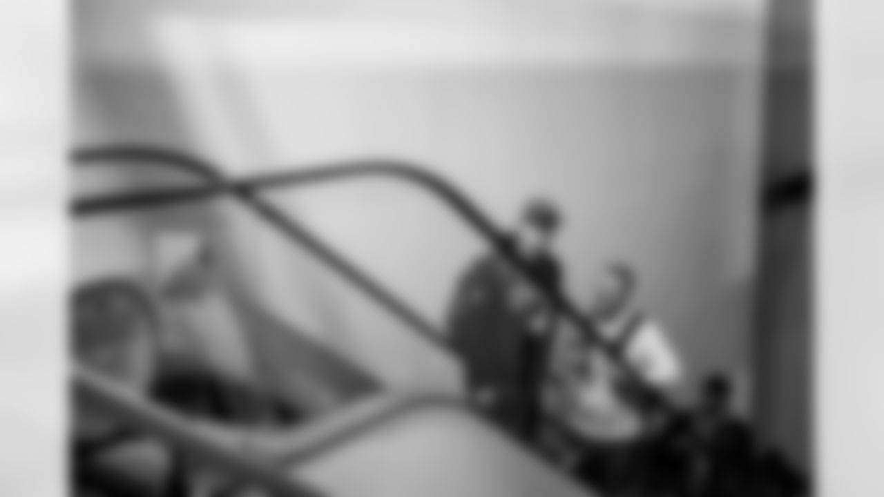 INDIANAPOLIS, IN - February 25, 2026 - College Scout Zach Smith and National Scout Andy Speyer during Formal Interviews at the 2026 NFL Combine at Lucas Oil Stadium. Photo By Tori Richman/Tampa Bay Buccaneers