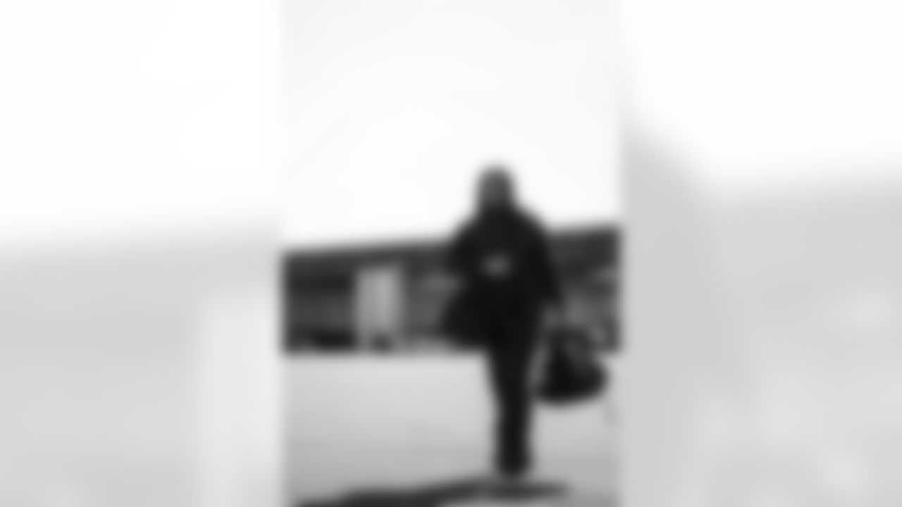 TAMPA, FL - November 15, 2025 - Guard Mike Jordan #60 of the Tampa Bay Buccaneers departs before the Bucs' game against the Buffalo Bills. Photo By Tori Richman/Tampa Bay Buccaneers