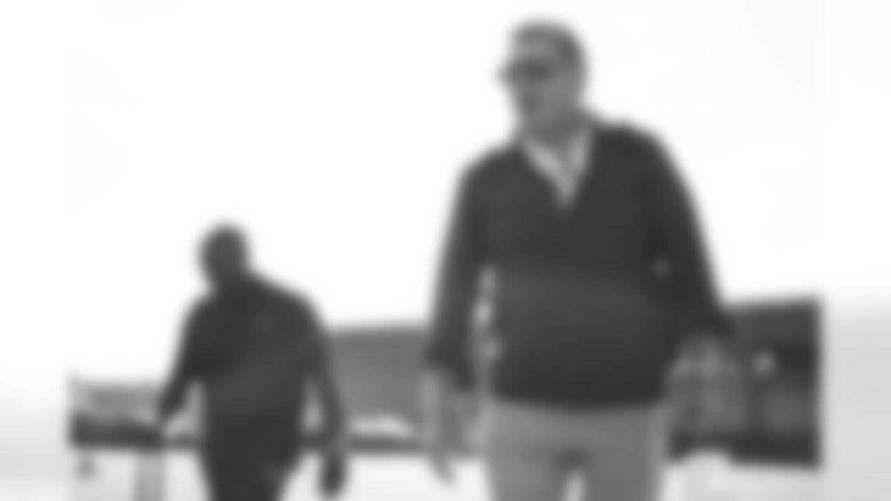 TAMPA, FL - November 22, 2025 - General Manager Jason Licht departs before the game against the Los Angeles Rams. Photo By Tori Richman/Tampa Bay Buccaneers