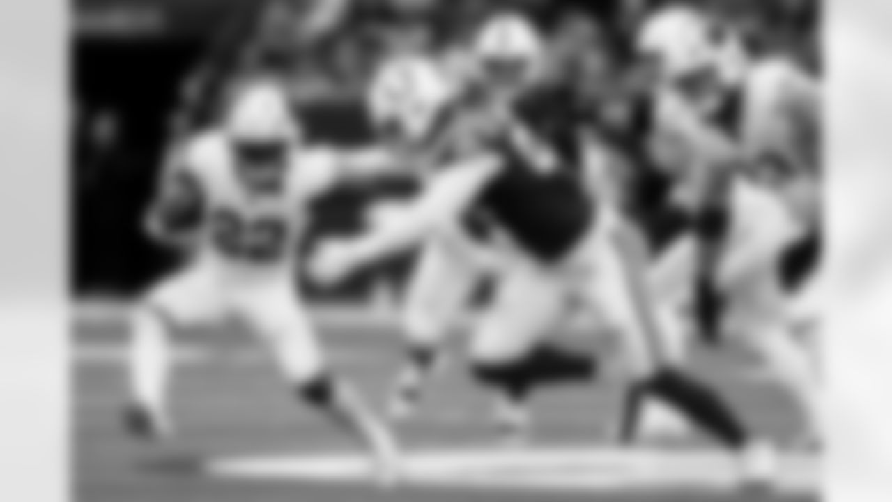 Arizona Cardinals running back Michael Carter (22) during the Week 6 regular season game between the Arizona Cardinals and the Indianapolis Colts on Sunday, Oct. 12, 2025 in Indianapolis, IN.