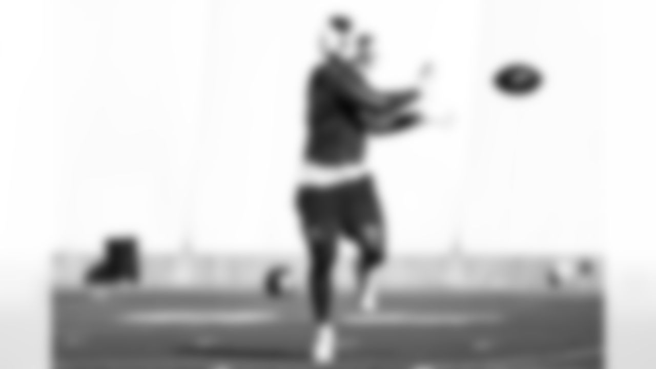 Arizona Cardinals linebacker Channing Tindall (47) during practice at the Dignity Health Training Facility on Thursday, Dec. 18, 2025 in Tempe, AZ.