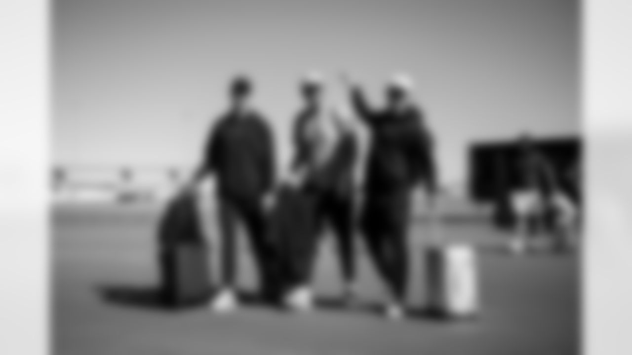 Arizona Cardinals punter Pat O'Donnell (39) , Arizona Cardinals long snapper Aaron Brewer (46) and Arizona Cardinals kicker Chad Ryland (38) travels to Seattle before the Week 10 regular season game against the Seattle Seahawks on Saturday, Nov. 8, 2025 in Phoenix, AZ.