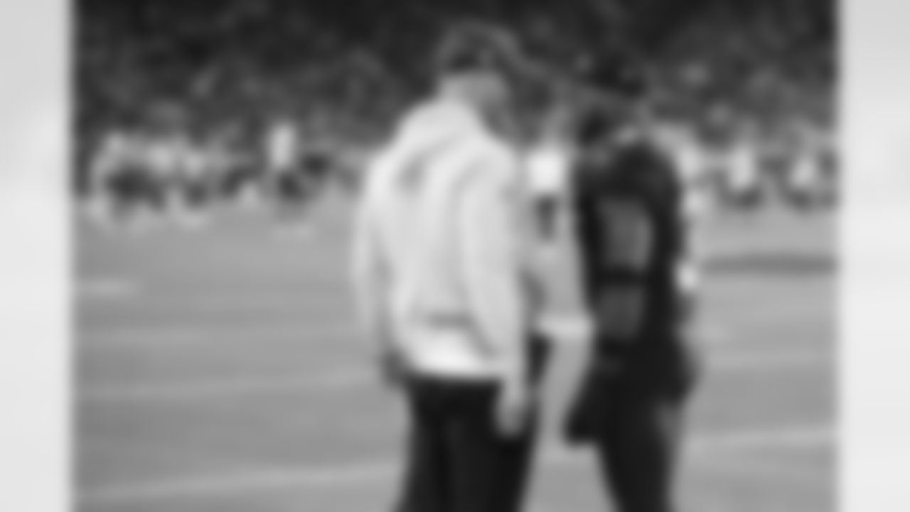 Arizona Cardinals safety Budda Baker (3) and Arizona Cardinals Head Coach Jonathan Gannon during the Week 18 regular season game between the Arizona Cardinals and the Seattle Seahawks on Sunday, Jan 7, 2024 at State Farm Stadium.