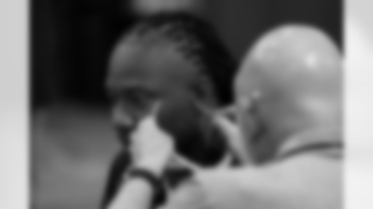 Former Arizona Cardinals wide receiver Larry Fitzgerald gets fitted for his bust, jacket and ring during the Pro Football Hall of Fame Sizing Saturday on Saturday, Feb. 7, 2026 in San Francisco, CA.