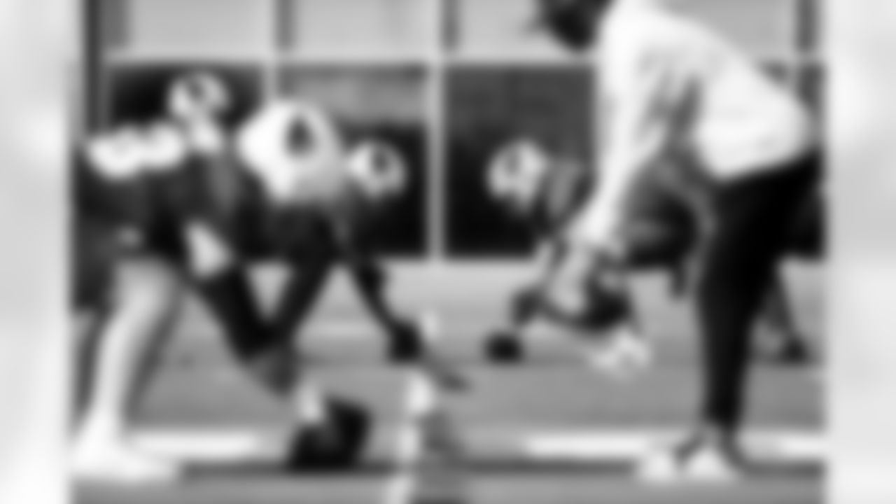 Arizona Cardinals offensive lineman Jon Gaines II (71) and Arizona Cardinals offensive lineman Hjalte Froholdt (72) during practice at the Dignity Health Training Facility on Wednesday, Dec. 3, 2025 in Tempe, AZ.