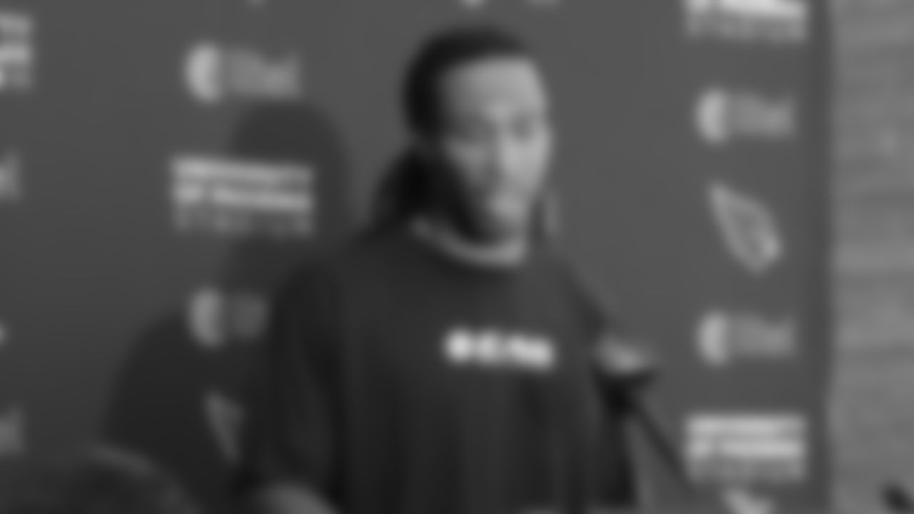 Larry Fitzgerald meets the media in the week before the 2008 NFC Championship