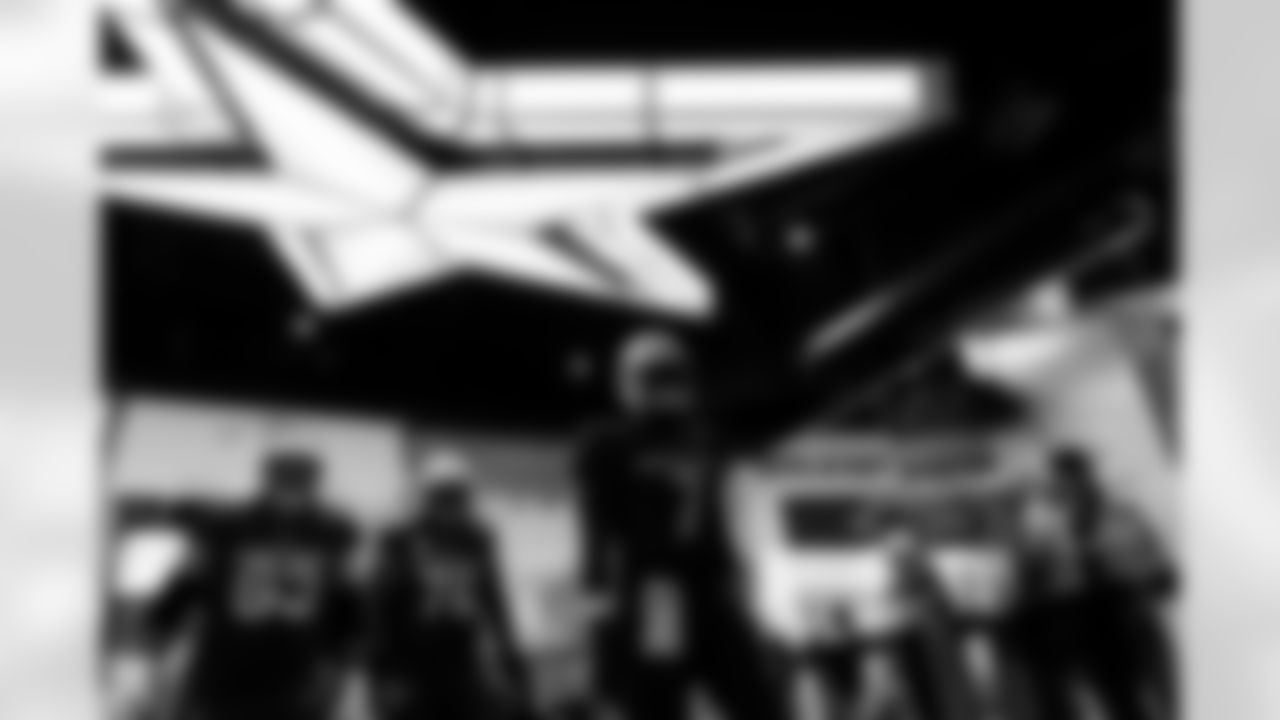 Arizona Cardinals quarterback Jacoby Brissett (7) , Arizona Cardinals offensive lineman Evan Brown (63) and Arizona Cardinals offensive lineman Hjalte Froholdt (72) during the Week 9 regular season game between the Arizona Cardinals and the Dallas Cowboys on Monday, Nov. 3, 2025 in Arlington, TX.