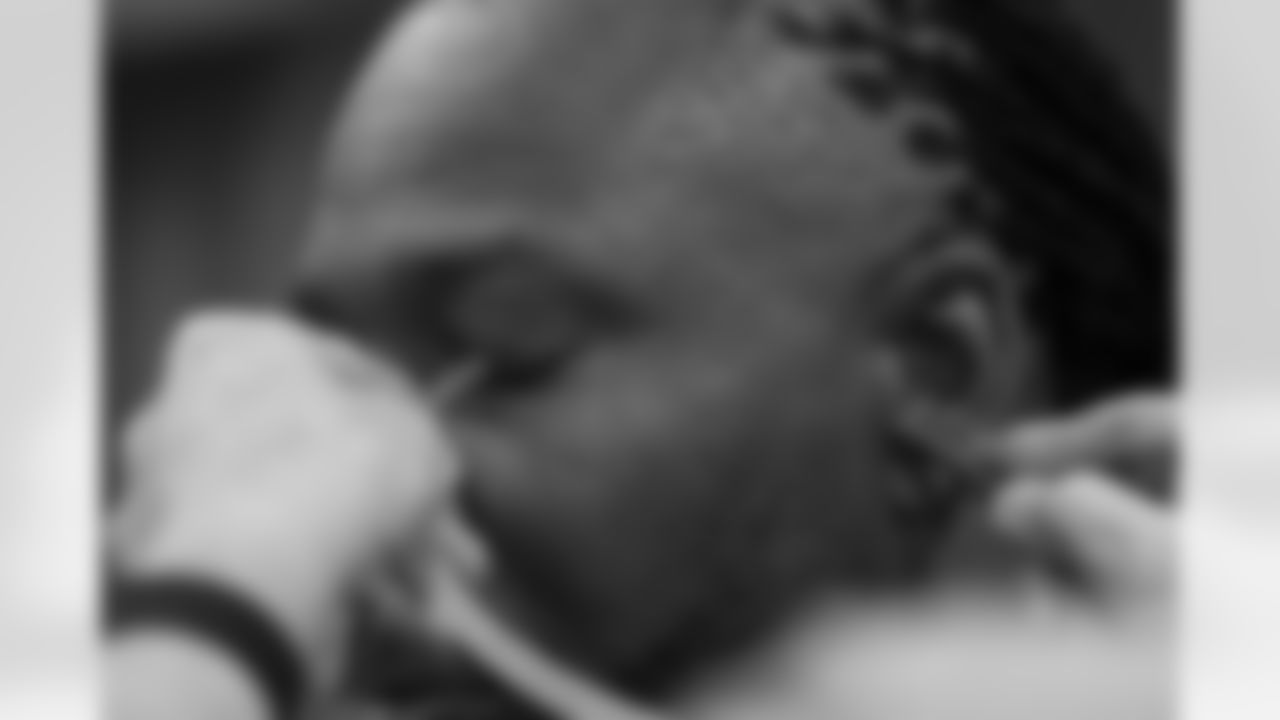 Former Arizona Cardinals wide receiver Larry Fitzgerald gets fitted for his bust, jacket and ring during the Pro Football Hall of Fame Sizing Saturday on Saturday, Feb. 7, 2026 in San Francisco, CA.