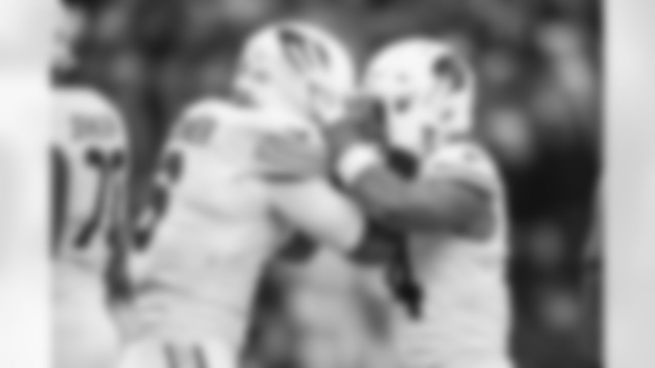 Arizona Cardinals wide receiver Michael Wilson (14) and Arizona Cardinals running back James Conner (6) during the Week 17 regular season game between the Arizona Cardinals and the Philadelphia Eagles on Sunday, Dec 31, 2023 in Philadelphia, PA.