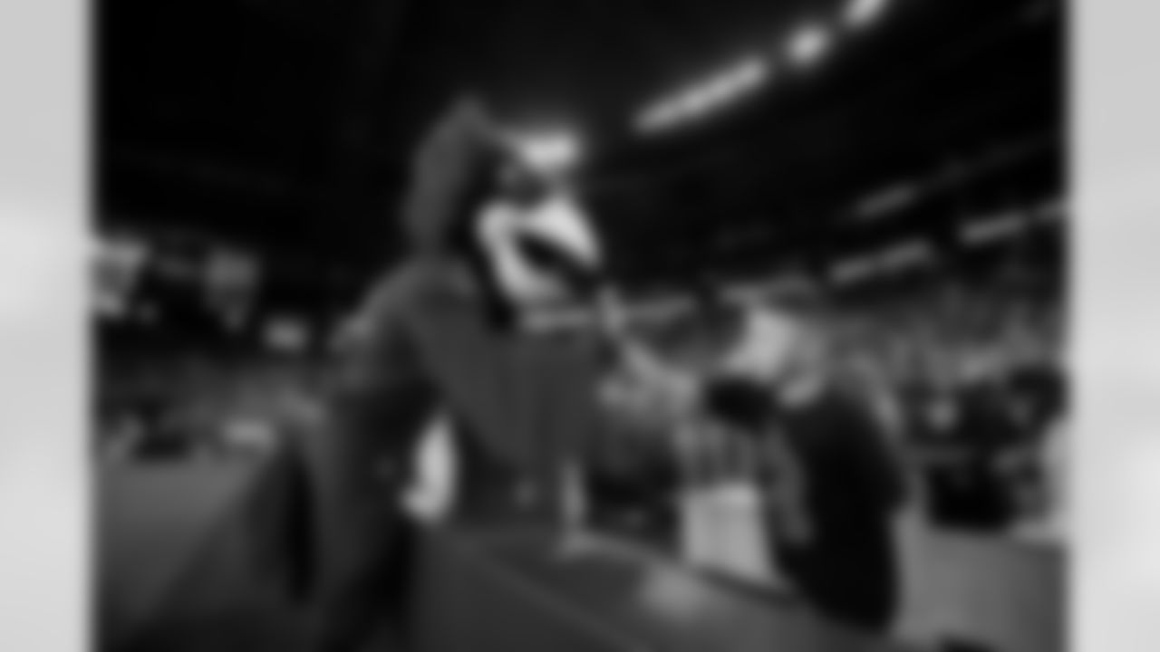 Big Red with fans during the Week 1 preseason game between the Arizona Cardinals and the Kansas City Chiefs on Saturday, Aug. 9, 2025 at State Farm Stadium.