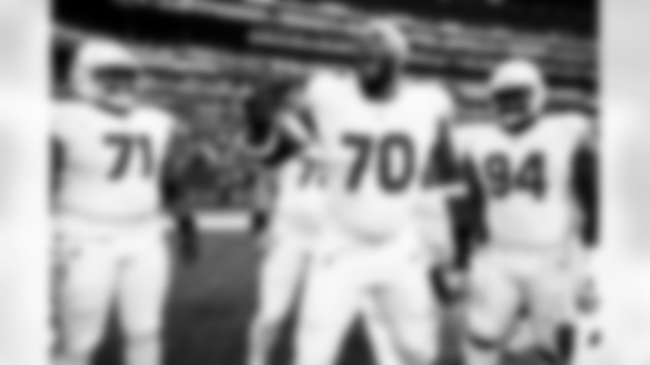 Arizona Cardinals offensive lineman Paris Johnson Jr. (70) during the Week 6 regular season game between the Arizona Cardinals and the Indianapolis Colts on Sunday, Oct. 12, 2025 in Indianapolis, IN.