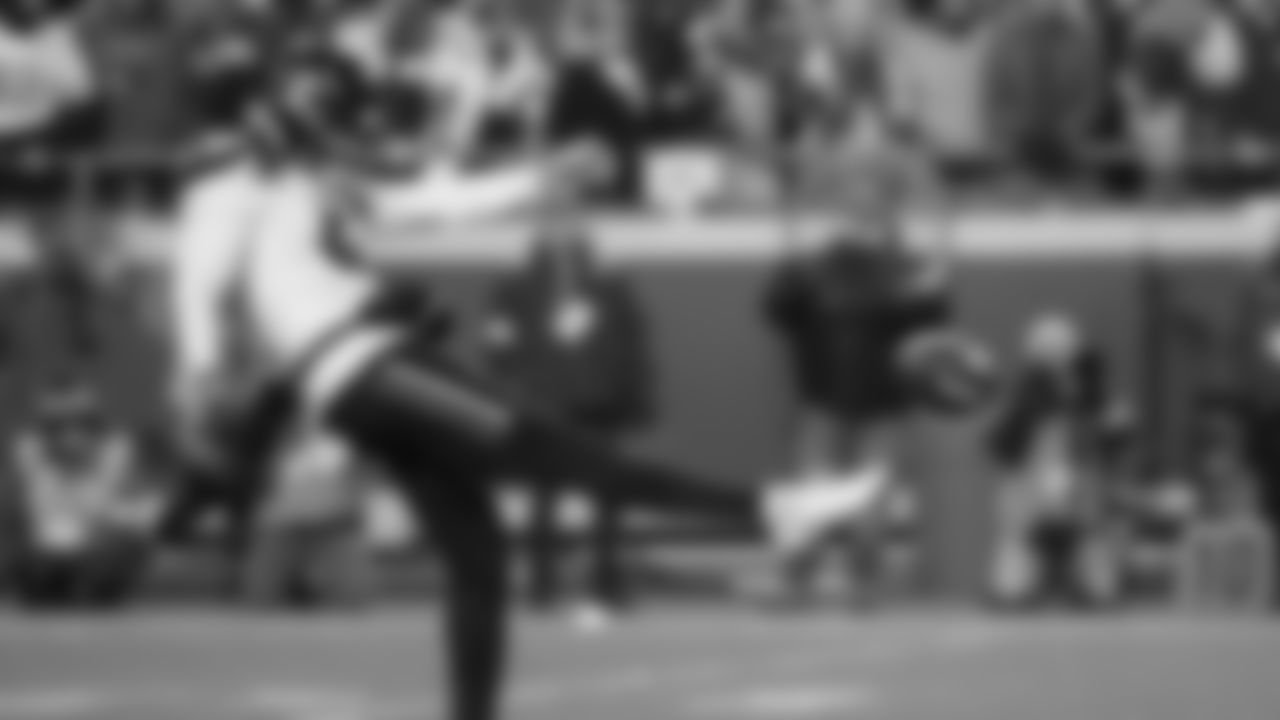 Houston Texans punter Tommy Townsend kicks the ball away during the second half of an NFL football game against the Kansas City Chiefs, Sunday, Dec. 7, 2025 in Kansas City, Mo. (AP Photo/Reed Hoffmann)