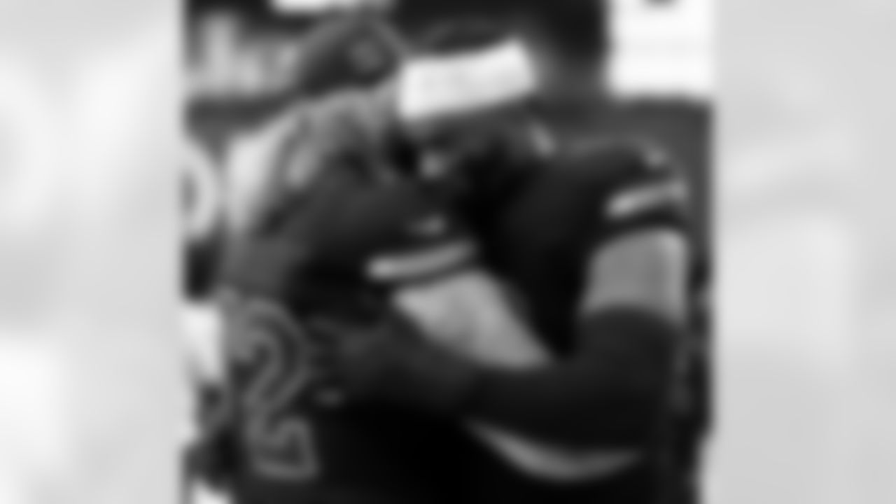Arizona Cardinals offensive lineman Paris Johnson Jr. (70) and Arizona Cardinals offensive lineman Hjalte Froholdt (72) during the Week 14 regular season game between the Arizona Cardinals and the Seattle Seahawks on Sunday, Dec 8, 2024 at State Farm Stadium.