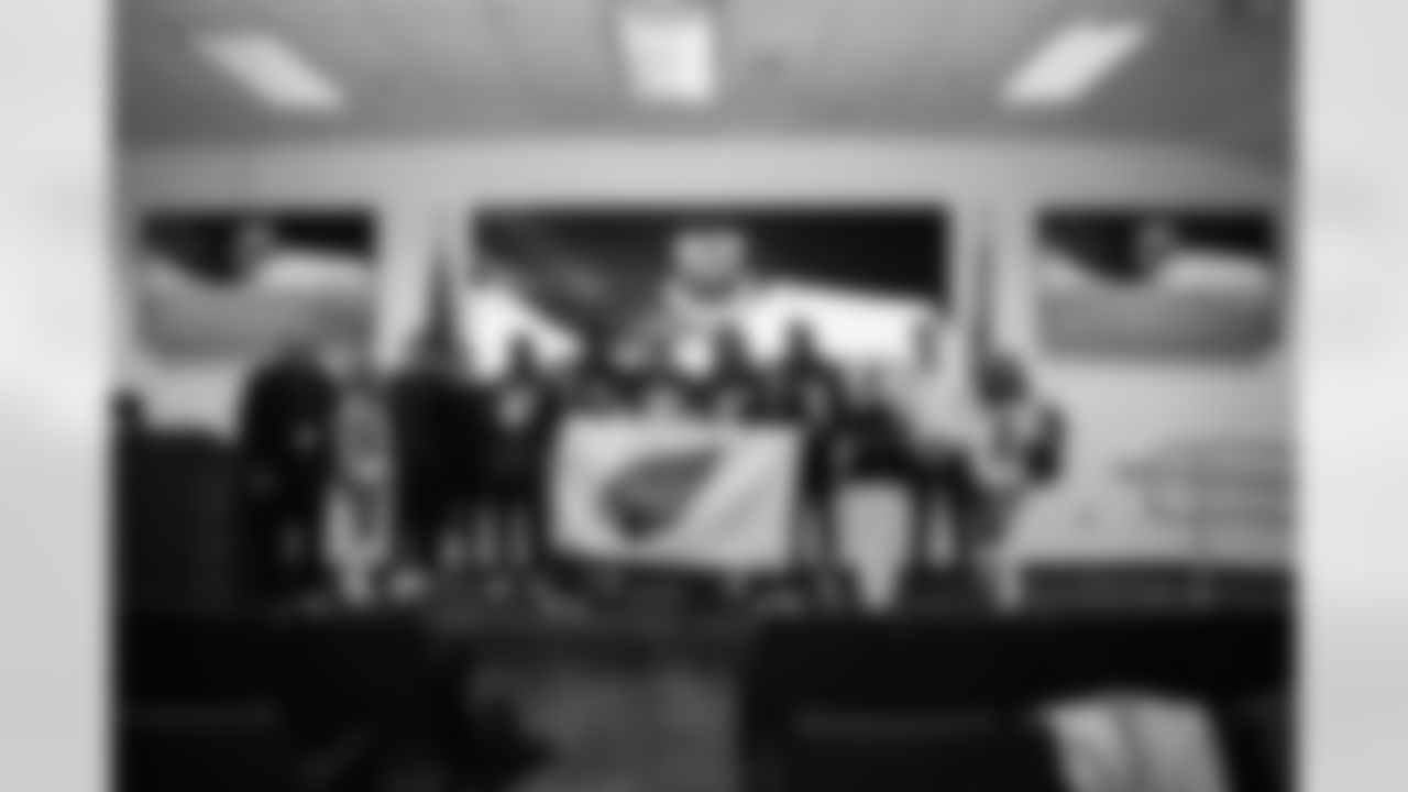 The Arizona Cardinals host TAPS, the Pat Tillman Foundation, Cox Charities, Folds of Honor, and civics educators on a KC-135 Stratotanker incentive flight featuring in-air refueling at Goldwater Air National Guard Base on Tuesday, Dec. 2, 2025 in Phoenix, AZ.