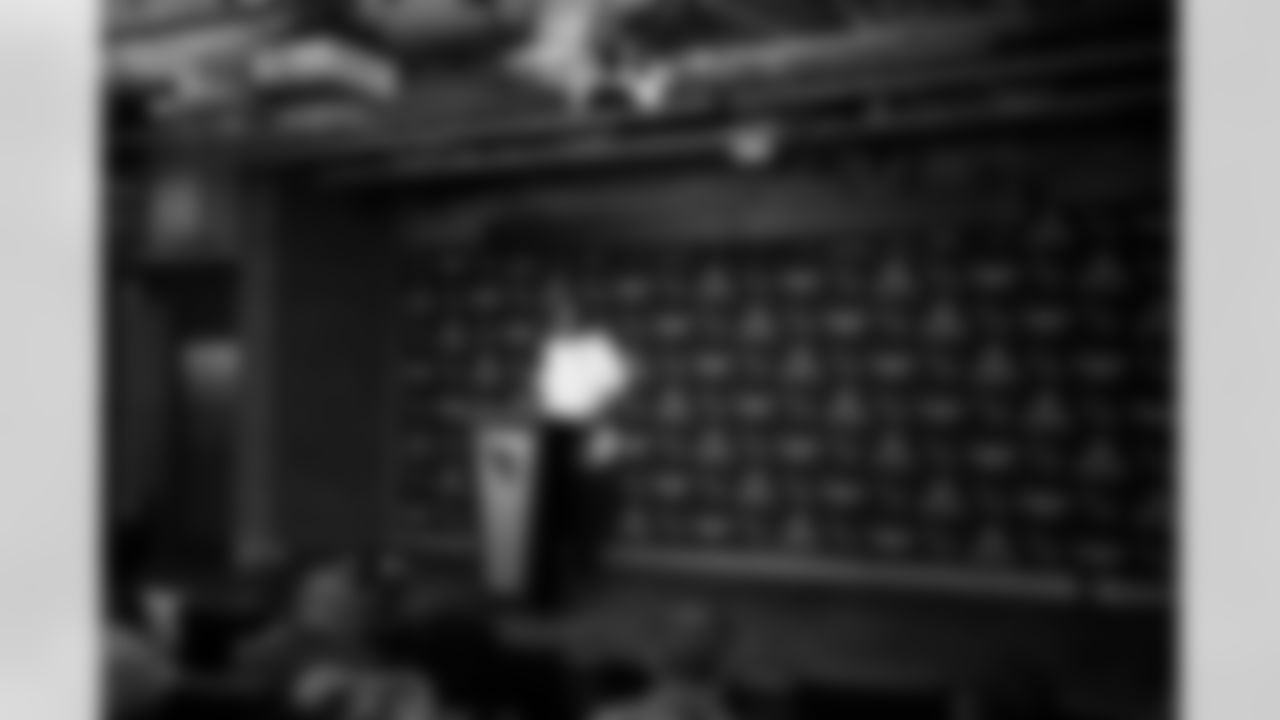 The Arizona Cardinals first round draft pick, Walter Nolen III, is introduced during a press conference at the Dignity Health Training Facility on Friday, April 25, 2025 in Tempe, AZ.