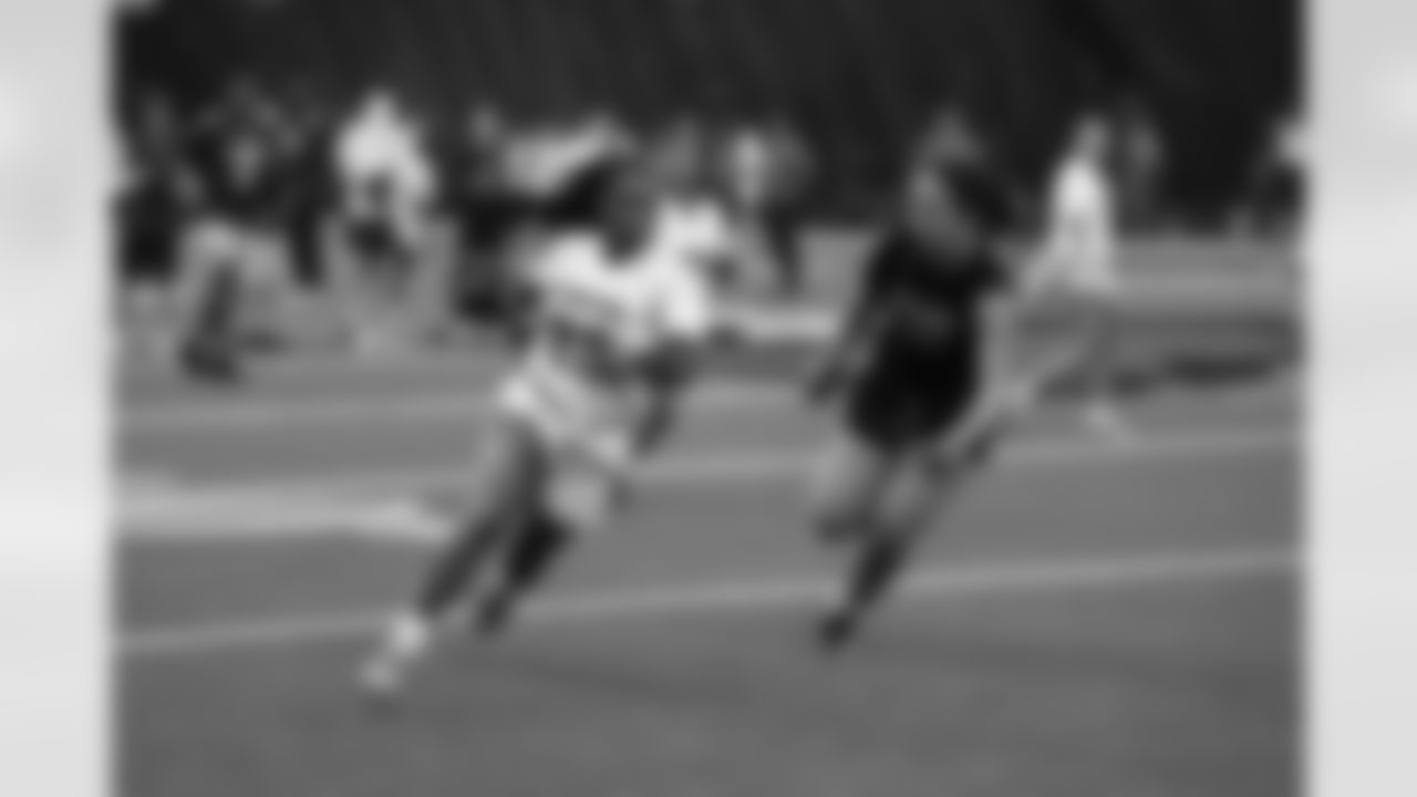 The Arizona Cardinals 2025 rookie class hosts a girls flag football skills camp presented by Dignity Health at the Dignity Health Training Facility on Saturday, June 7, 2025 in Tempe, AZ.