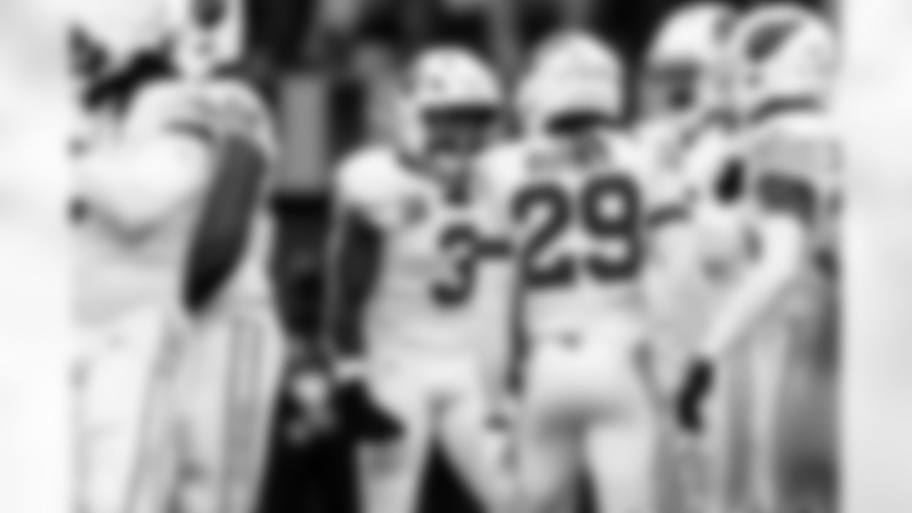 Arizona Cardinals safety Budda Baker (3) and Arizona Cardinals cornerback Denzel Burke (29) during the Week 18 regular season game between the Arizona Cardinals and the Los Angeles Rams on Sunday, Jan. 4, 2026 in Los Angeles, CA.