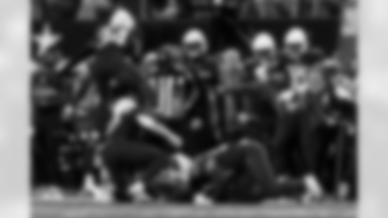 Arizona Cardinals safety Jalen Thompson (34) , Arizona Cardinals linebacker Cody Simon (50) and Arizona Cardinals cornerback Will Johnson (0) during the Week 9 regular season game between the Arizona Cardinals and the Dallas Cowboys on Monday, Nov. 3, 2025 in Arlington, TX.