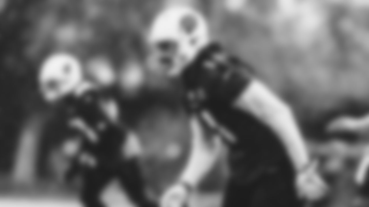 Larry Fitzgerald during the rainy final practice of the 2019 season.