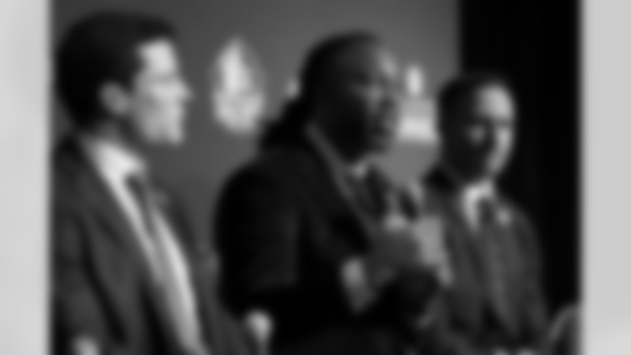 2026 Pro Football Hall of Fame inductee and former Arizona Cardinals wide receiver Larry Fitzgerald during NFL Honors at the Palace of Fine Arts on Thursday, Feb. 5, 2026 in San Francisco, CA.