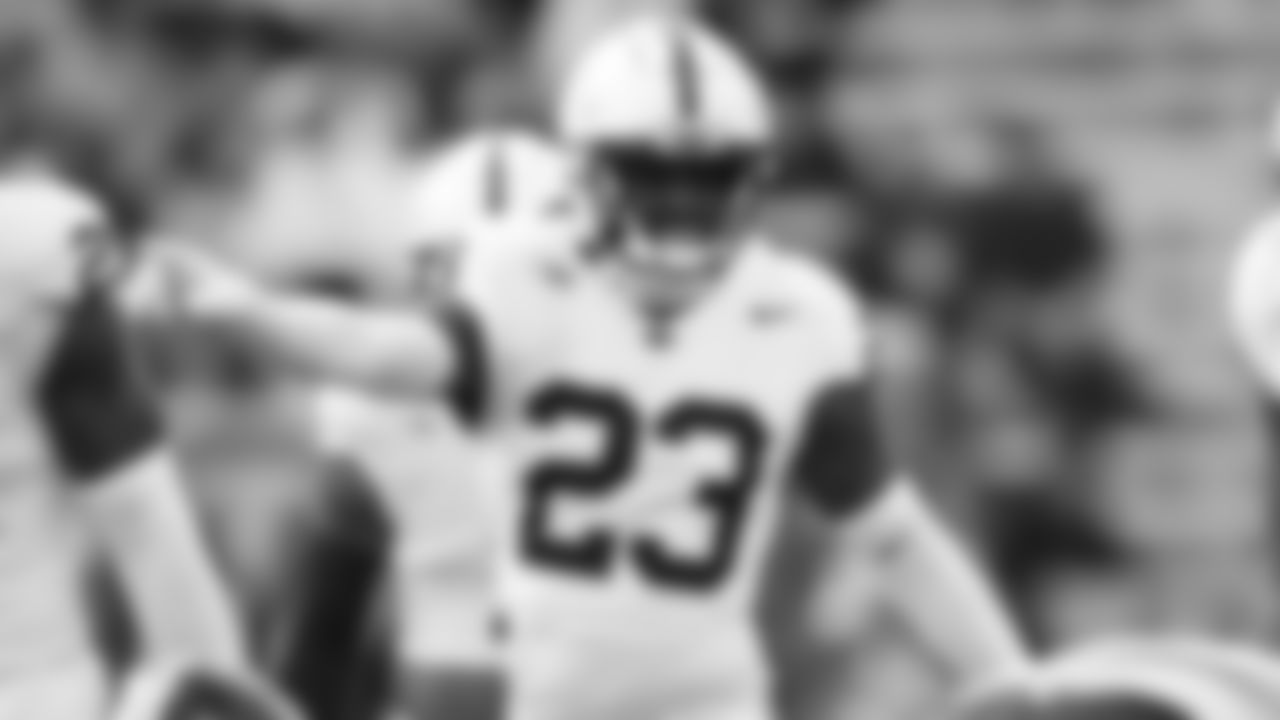 Penn State linebacker Curtis Jacobs (23) in action during the first half of an NCAA college football game against Maryland, Saturday, Nov. 4, 2023, in College Park, Md. (AP Photo/Nick Wass)