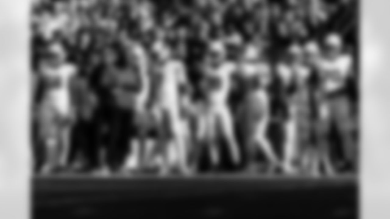 Arizona Cardinals quarterback Jacoby Brissett (7) , Arizona Cardinals wide receiver Marvin Harrison Jr. (18) , Arizona Cardinals offensive lineman Paris Johnson Jr. (70) and Arizona Cardinals Quarterbacks Coach Israel Woolfork during the Week 10 regular season game between the Arizona Cardinals and the Seattle Seahawks on Sunday, Nov. 9, 2025 in Seattle, WA.