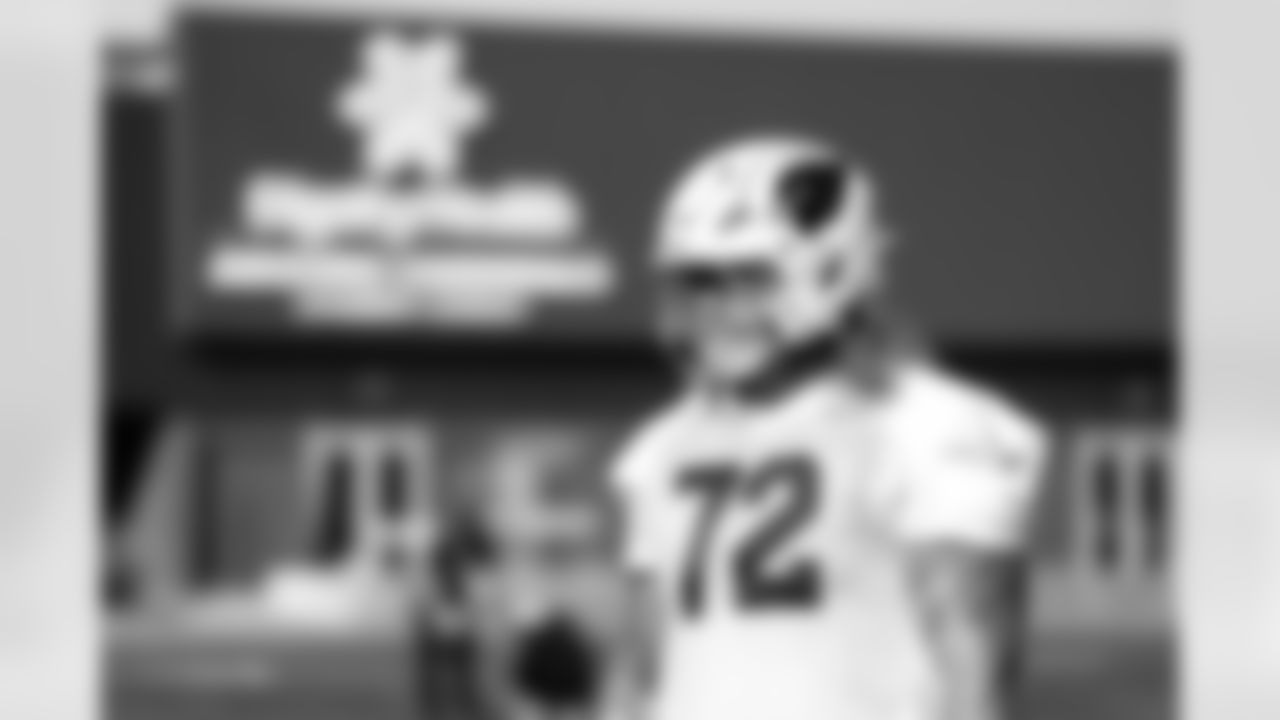 Arizona Cardinals offensive lineman Hjalte Froholdt (72) during practice at the Dignity Health Training Facility on Thursday, Dec. 18, 2025 in Tempe, AZ.