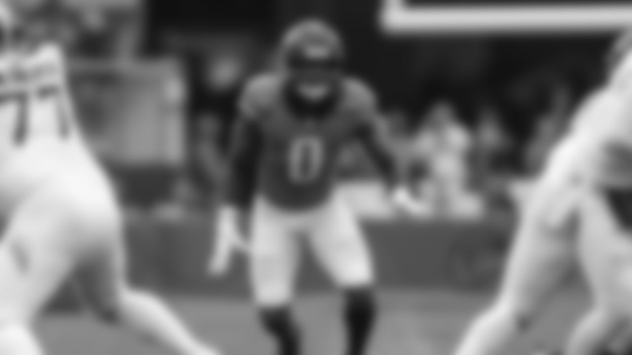 Jacksonville Jaguars linebacker Devin Lloyd (0) runs to the ball during an NFL football game against the Tennessee Titans, Sunday, Jan. 4, 2026, in Jacksonville, Fla. The Jaguars defeated the Titans 41-7. (AP Photo/Gary McCullough)