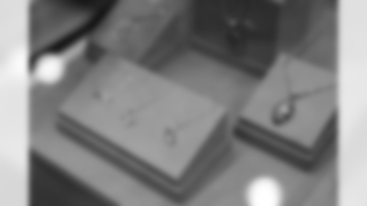 Former Arizona Cardinals wide receiver Larry Fitzgerald gets fitted for his bust, jacket and ring during the Pro Football Hall of Fame Sizing Saturday on Saturday, Feb. 7, 2026 in San Francisco, CA.