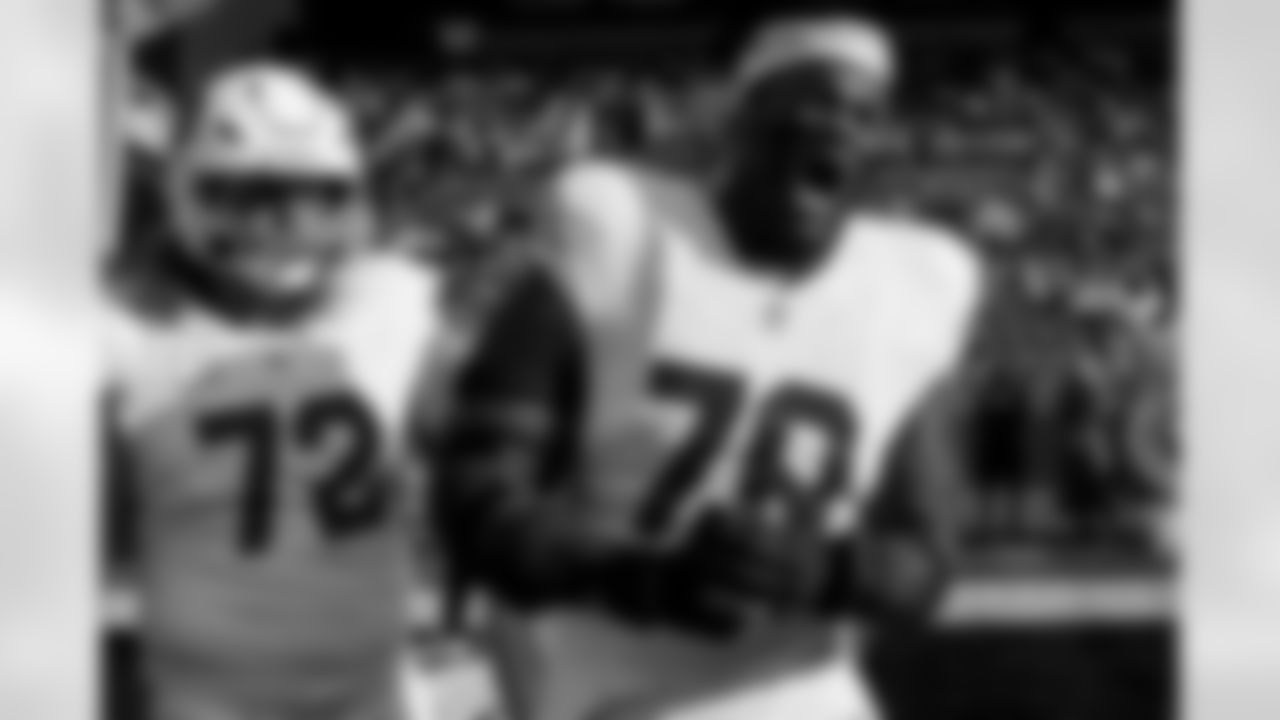 Arizona Cardinals offensive lineman Paris Johnson Jr. (70) during the Week 10 regular season game between the Arizona Cardinals and the Seattle Seahawks on Sunday, Nov. 9, 2025 in Seattle, WA.