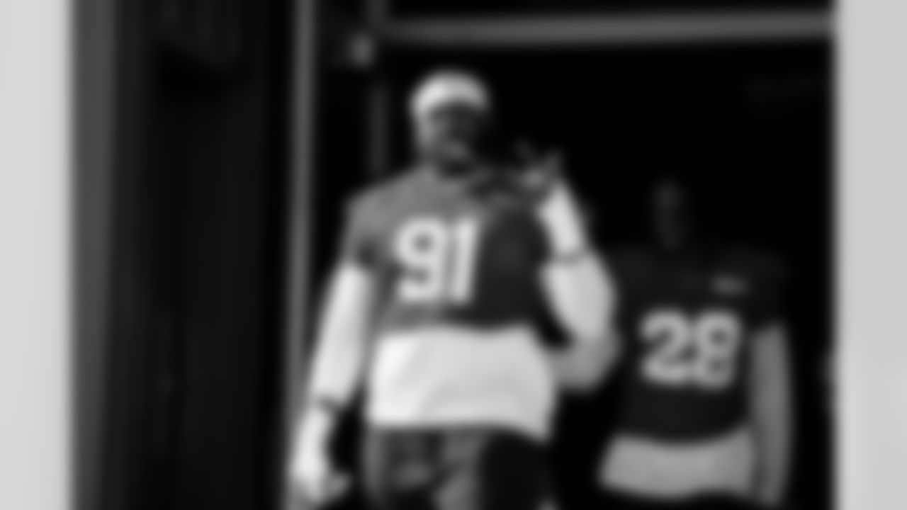 Arizona Cardinals defensive lineman L.J. Collier (91) during practice at the Dignity Health Training Facility on Thursday, Dec. 25, 2025 in Tempe, AZ.