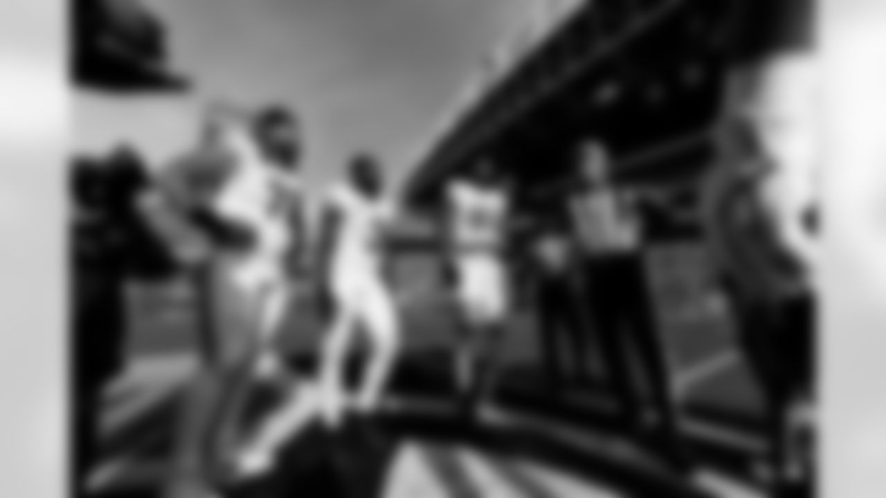 Arizona Cardinals offensive lineman Hjalte Froholdt (72) , Arizona Cardinals safety Budda Baker (3) and Arizona Cardinals defensive lineman Calais Campbell (93) during the Week 10 regular season game between the Arizona Cardinals and the Seattle Seahawks on Sunday, Nov. 9, 2025 in Seattle, WA.