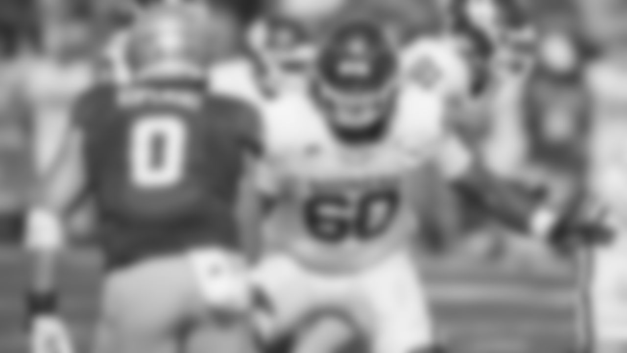 Oklahoma offensive lineman Tyler Guyton (60) during the first half of an NCAA college football game against Tulsa, Saturday, Sept. 16, 2023, in Tulsa, Okla. (AP Photo/Alonzo Adams)