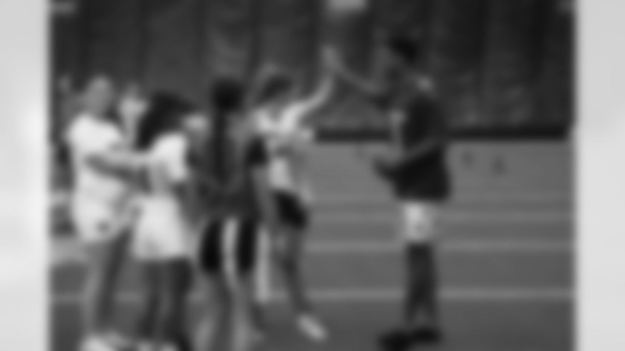 The Arizona Cardinals 2025 rookie class hosts a girls flag football skills camp presented by Dignity Health at the Dignity Health Training Facility on Saturday, June 7, 2025 in Tempe, AZ.