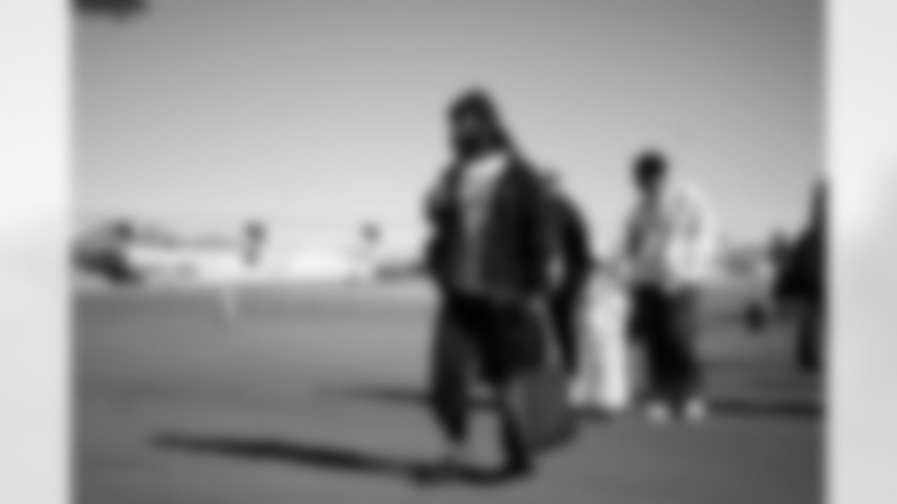 Arizona Cardinals running back Michael Carter (22) travels to Houston before the Week 15 regular season game against the Houston Texans on Saturday, Dec. 13, 2025 in Phoenix, AZ.