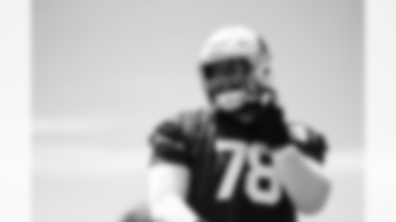 Arizona Cardinals offensive lineman Josh Fryar (78) during Phase Three of OTAs at the Dignity Health Training Facility on Wednesday, May 28, 2025 in Tempe, AZ.
