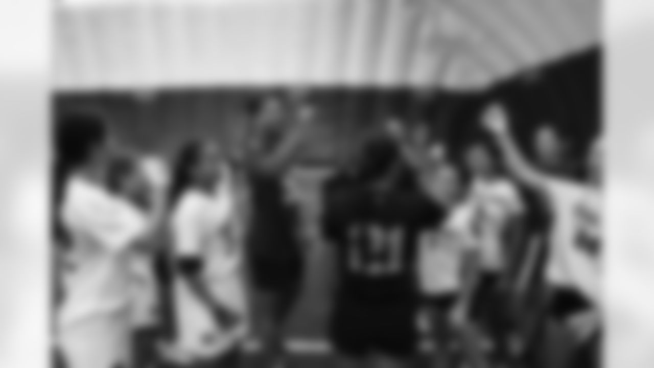 The Arizona Cardinals 2025 rookie class hosts a girls flag football skills camp presented by Dignity Health at the Dignity Health Training Facility on Saturday, June 7, 2025 in Tempe, AZ.