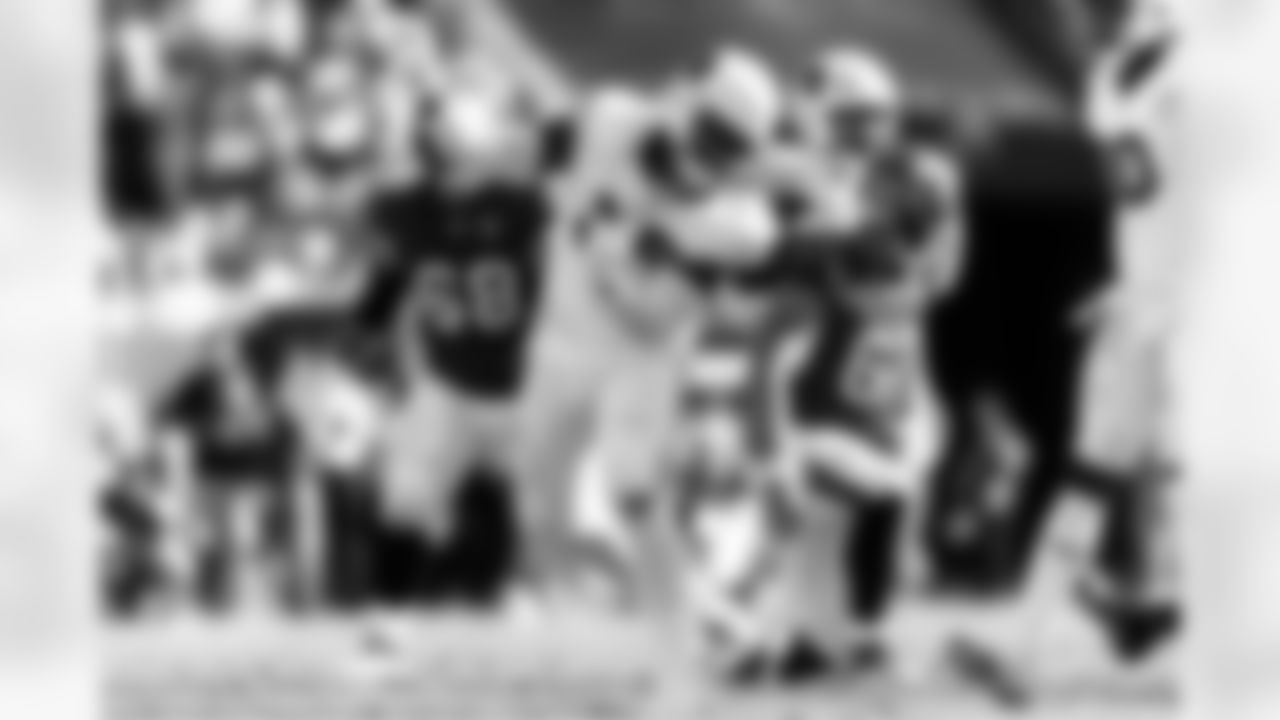 Arizona Cardinals defensive lineman Dante Stills (55) and Arizona Cardinals linebacker Josh Sweat (10) during the Week 13 regular season game between the Arizona Cardinals and the Tampa Bay Buccaneers on Sunday, Nov. 30, 2025 in Tampa, FL.