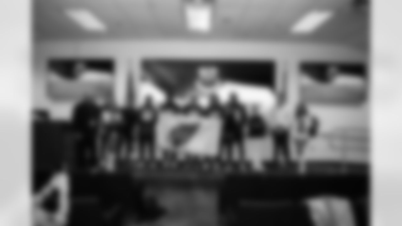 The Arizona Cardinals host TAPS, the Pat Tillman Foundation, Cox Charities, Folds of Honor, and civics educators on a KC-135 Stratotanker incentive flight featuring in-air refueling at Goldwater Air National Guard Base on Tuesday, Dec. 2, 2025 in Phoenix, AZ.