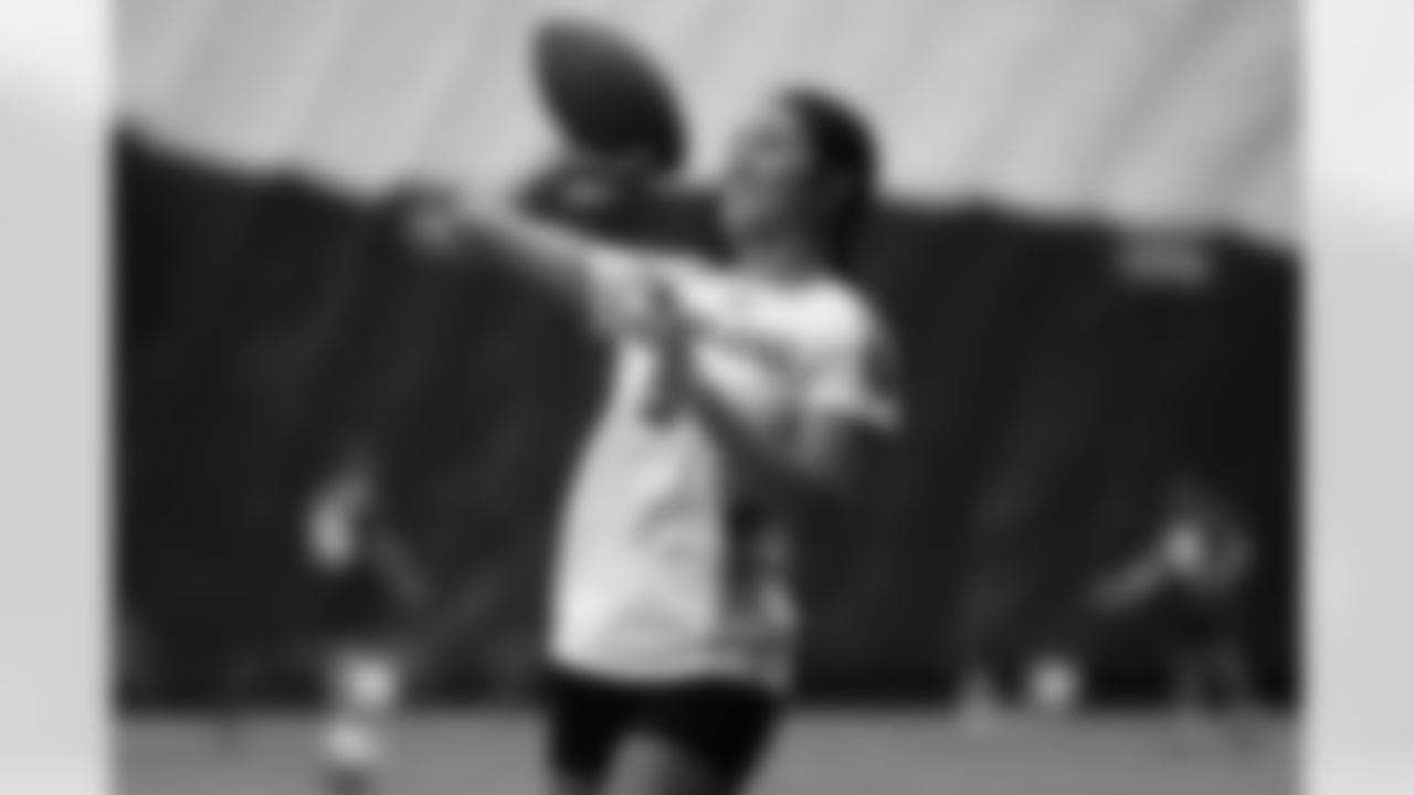 The Arizona Cardinals 2025 rookie class hosts a girls flag football skills camp presented by Dignity Health at the Dignity Health Training Facility on Saturday, June 7, 2025 in Tempe, AZ.