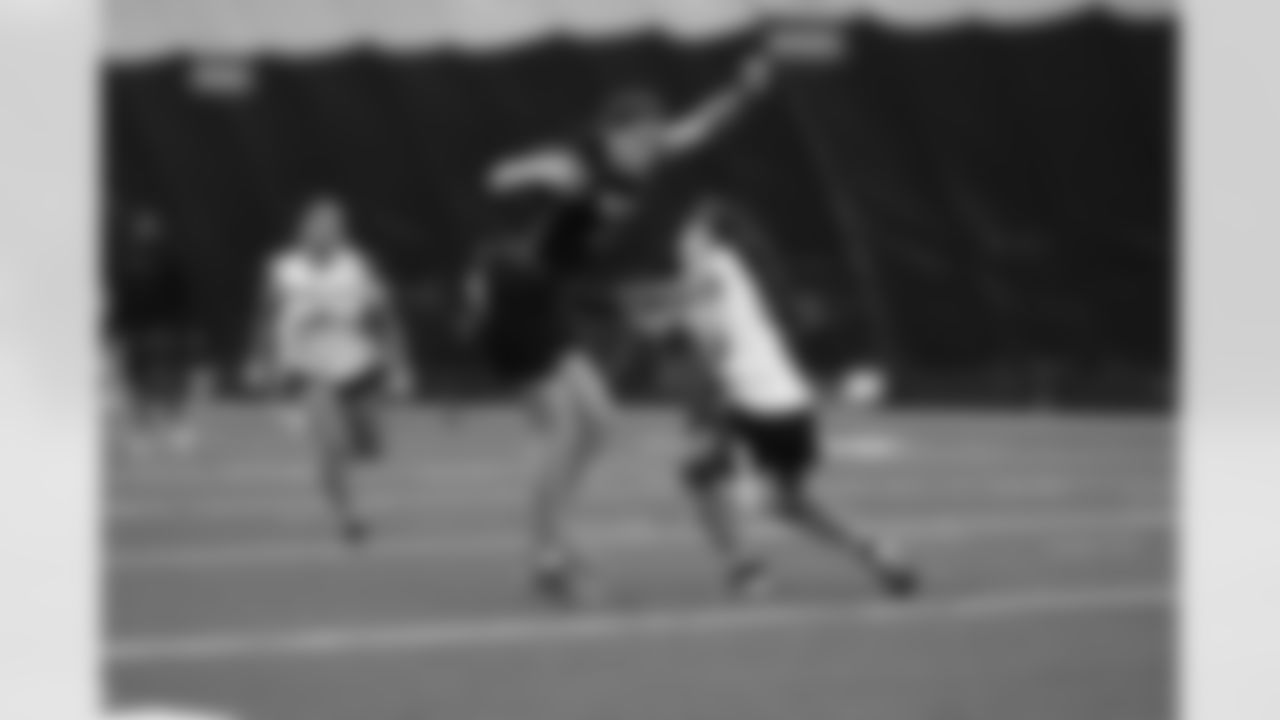 The Arizona Cardinals 2025 rookie class hosts a girls flag football skills camp presented by Dignity Health at the Dignity Health Training Facility on Saturday, June 7, 2025 in Tempe, AZ.