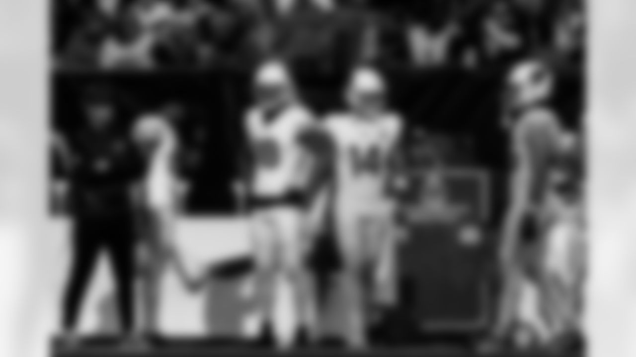 Arizona Cardinals wide receiver Michael Wilson (14) and Arizona Cardinals wide receiver Marvin Harrison Jr. (18) during the Week 17 regular season game between the Arizona Cardinals and the Cincinnati Bengals on Sunday, Dec. 28, 2025 in Cincinnati, OH.