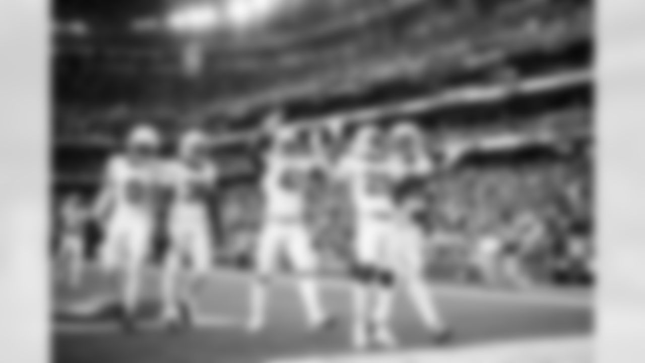 Arizona Cardinals cornerback Denzel Burke (29), Arizona Cardinals linebacker Channing Tindall (47), Arizona Cardinals safety Kitan Crawford (36) and Arizona Cardinals cornerback Will Johnson (0) during the Week 16 regular season game between the Arizona Cardinals and the Atlanta Falcons on Sunday, Dec. 21, 2025 at State Farm Stadium.