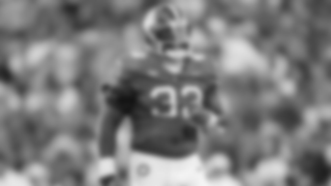 Clemson defensive tackle Ruke Orhorhoro (33) looks on during an NCAA college football game against North Carolina Saturday, Nov. 18, 2023, in Clemson, S.C. (AP Photo/Jacob Kupferman)