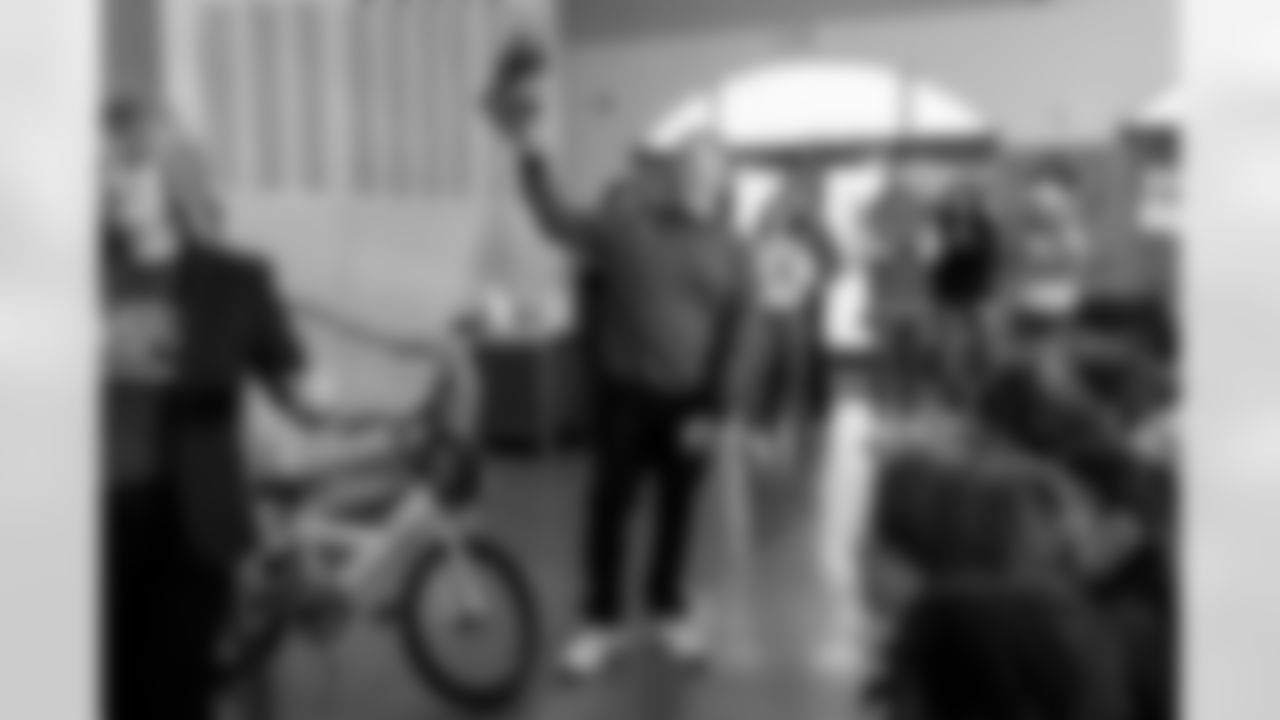 The Los Angeles Chargers host their annual Bikes for Kids event on Monday, December 15, 2025 at Washington Washington Elementary School in Pasadena, CA.