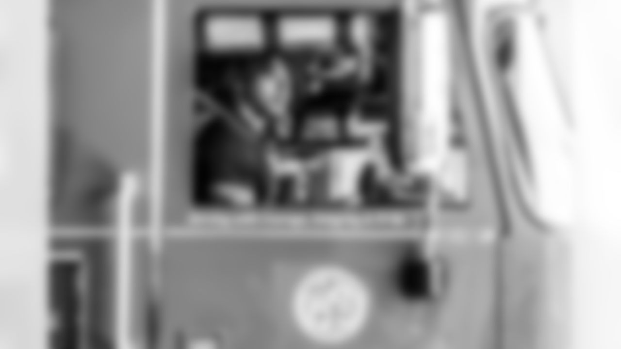 Los Angeles Chargers 2025 first round draft pick Omarion Hampton tours LA on Friday, April 25, 2025 at Los Angeles Fire Department Station 69 in Pacific Palisades, CA.